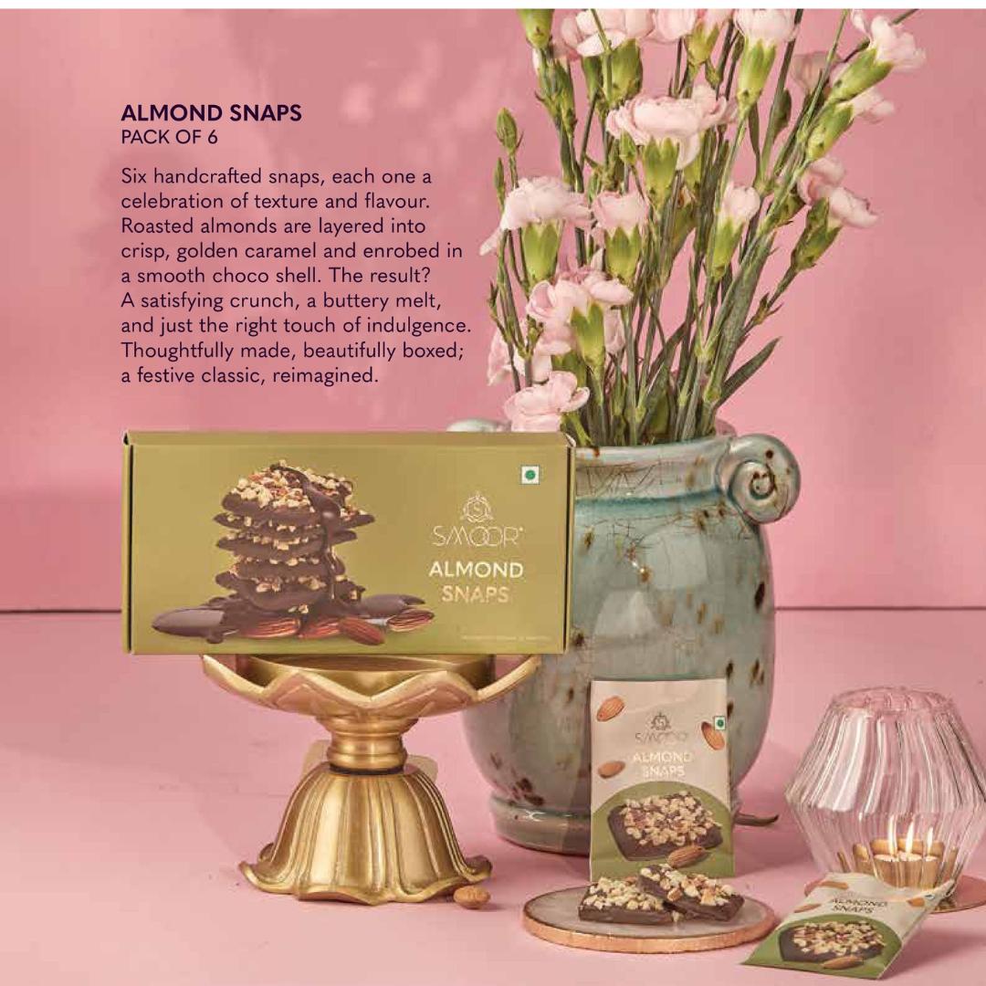 Almond Snaps Gift Box - Crunchy Caramel & Choco Delight Almond Snaps Gift Box - Crunchy Caramel & Choco Delight